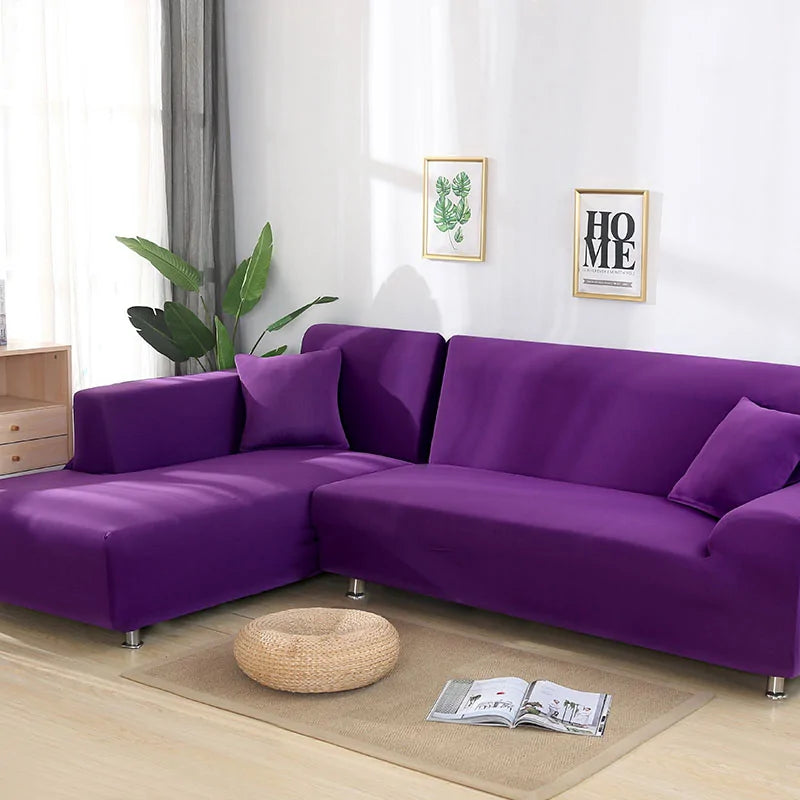 Camel-colored Tight Wrap Elastic Sofa Cover by Lamp Post on a one-seat sofa, fits 90-140cm, snug elastic design.