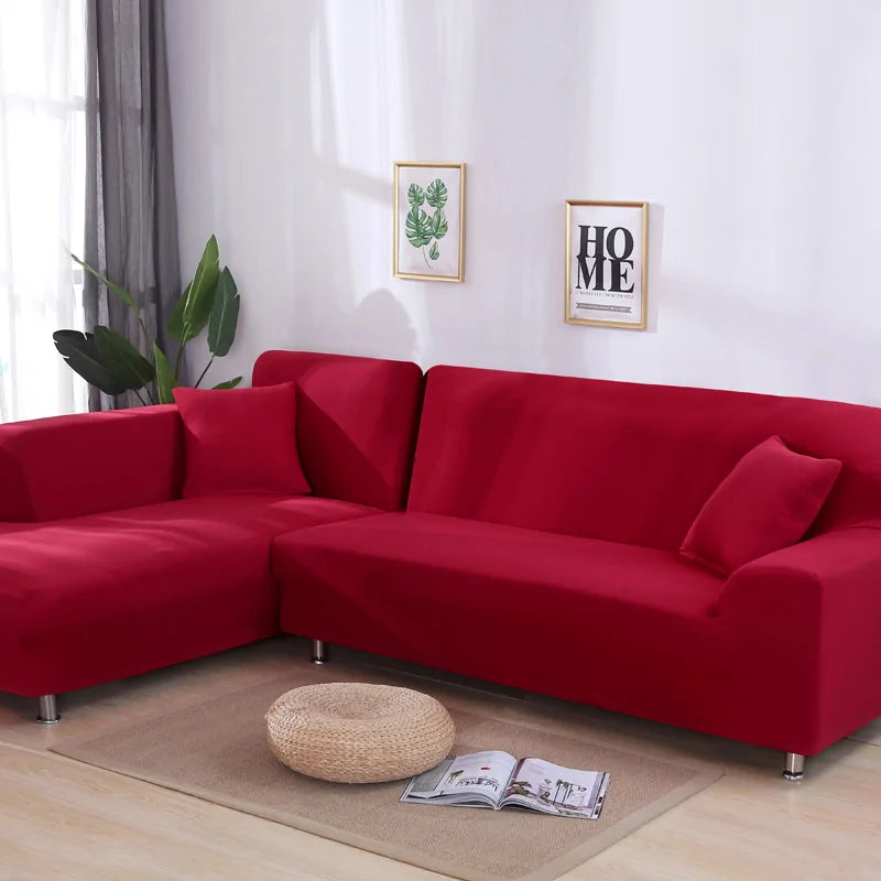 Camel-colored Lamp Post Tight Wrap Elastic Sofa Cover on a one-seat sofa, fitting 90-140cm furniture with a snug, stretchy design.