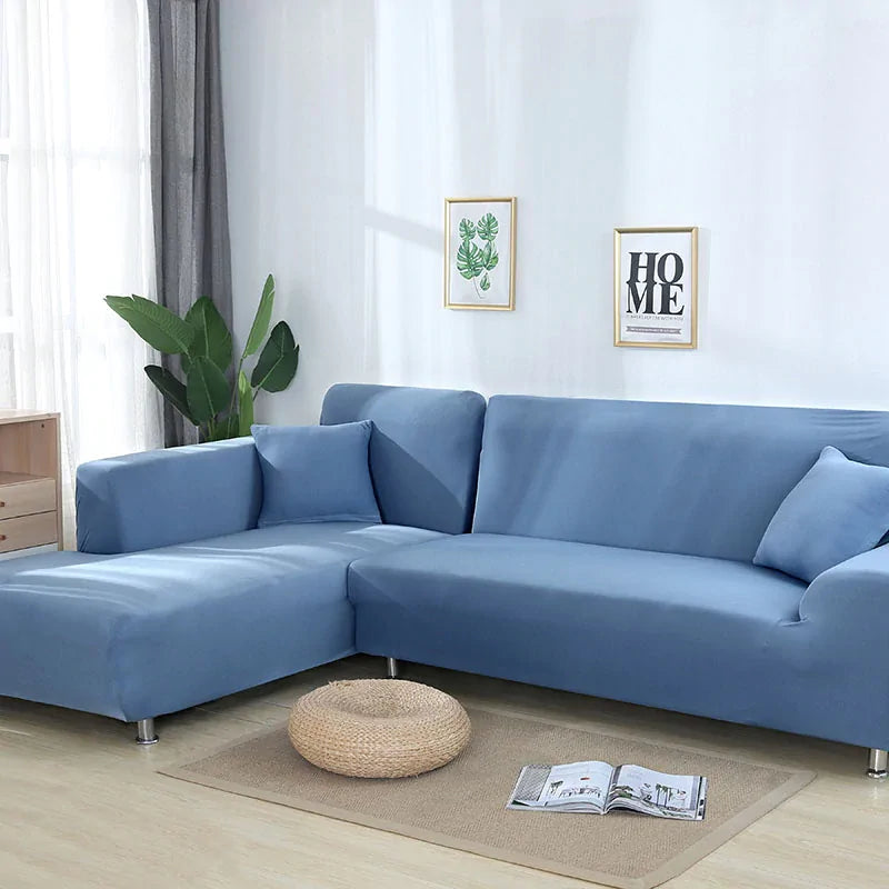 Camel-colored Lamp Post Tight Wrap Elastic Sofa Cover on a one-seat sofa, fitting 90-140cm with snug, elastic material.