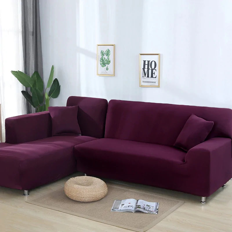 Camel-colored Tight Wrap Elastic Sofa Cover by Lamp Post on a one-seat sofa measuring 90-140cm, showing a snug fit and elastic edges.