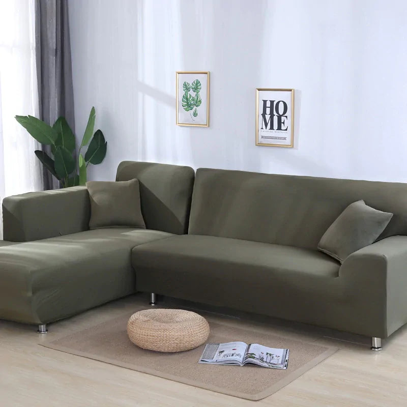 Camel-colored Lamp Post Tight Wrap Elastic Sofa Cover on a 1-seat sofa, fits 90-140cm, snug and protective for furniture.