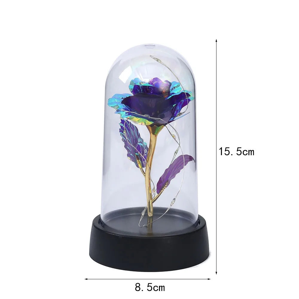 Red fairy lights in a glass dome by Lamp Post, perfect for Valentine's Day, weddings, or holiday gift decoration.