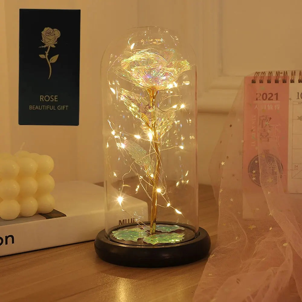 Red fairy lights in a glass dome from Lamp Post, ideal for Valentine's Day, weddings, or party decorations.