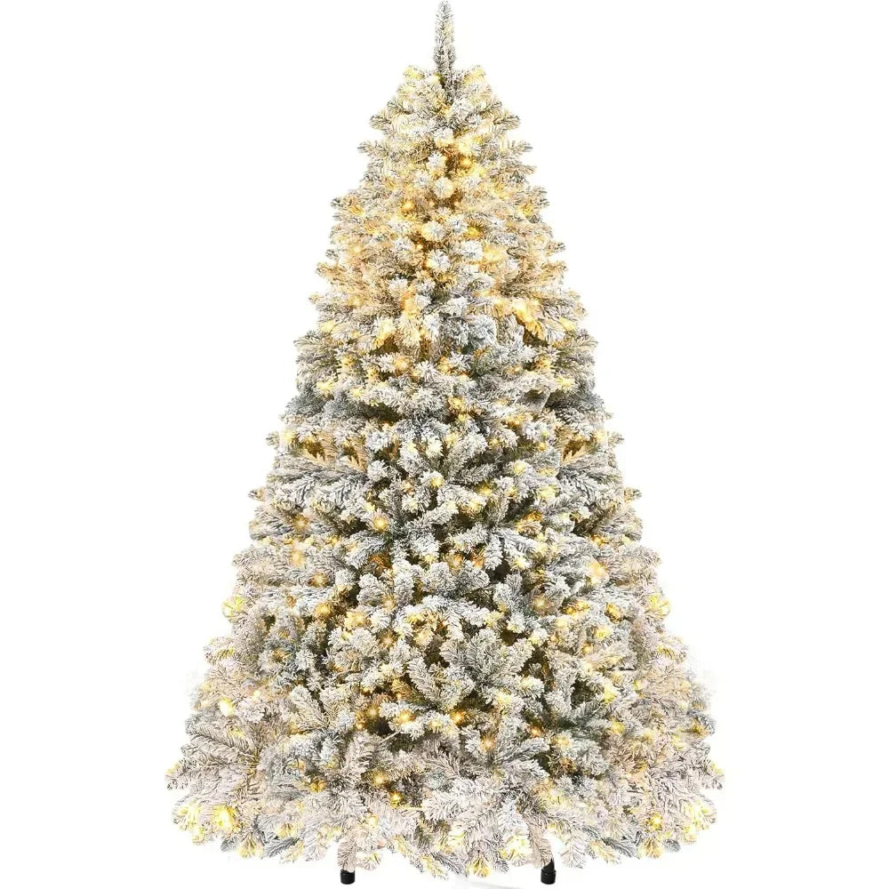 8-light-modes 7.5-ft white Christmas tree decoration with 800 branches, ideal for festive party decor, by Lamp Post.