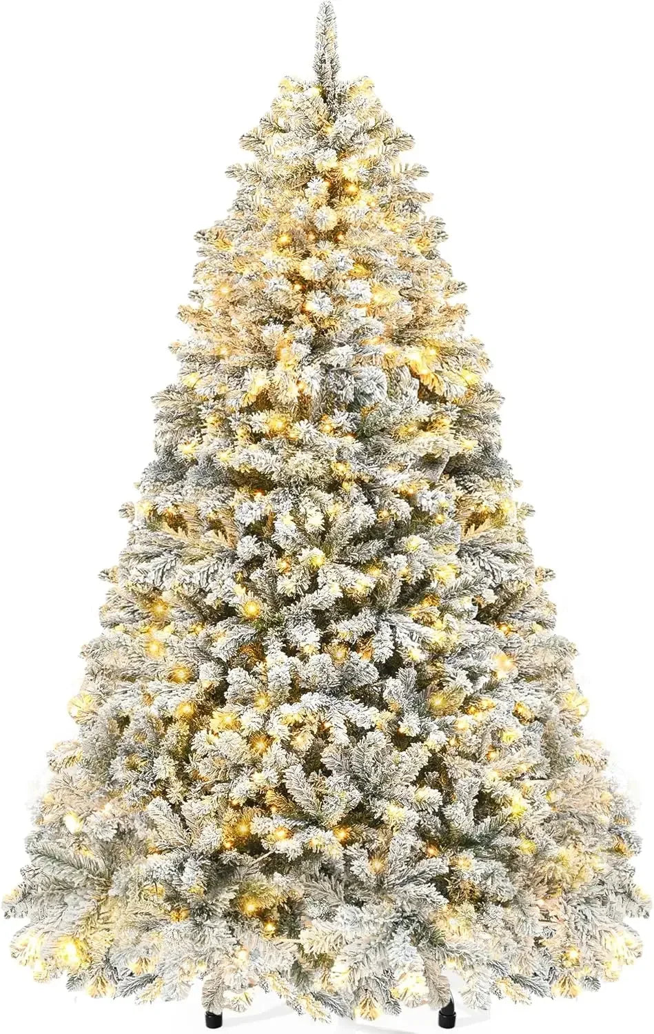 7.5 ft Lamp Post Christmas Tree with 8 light modes, 800 branches, white pine decoration for holiday parties and festive decor.