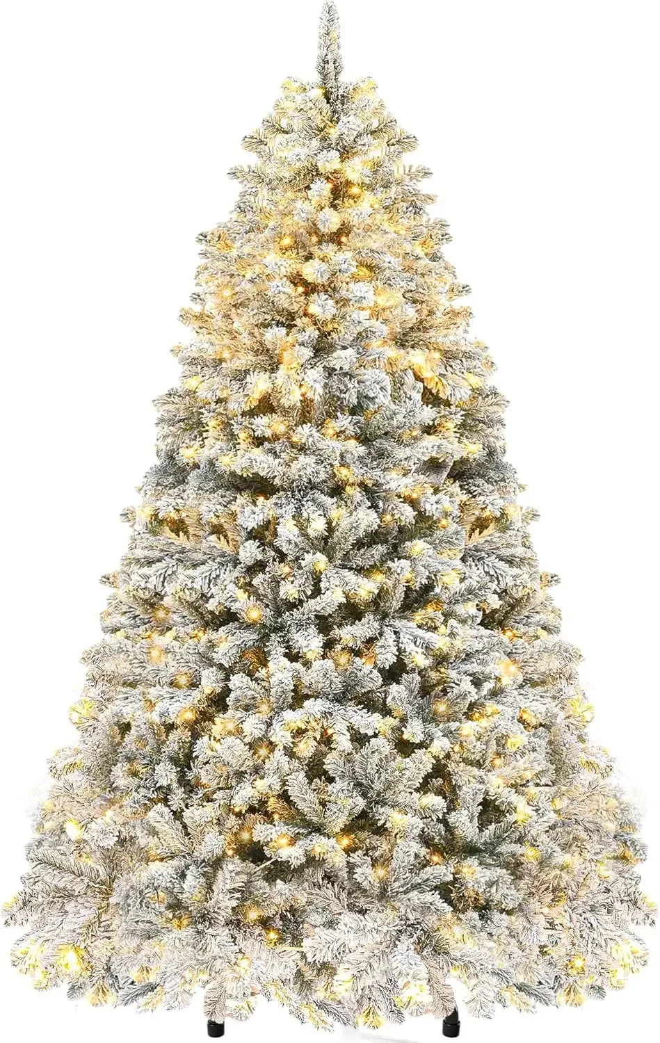 Lamp Post 7.5-ft Christmas tree with 800 branches, 8 light modes, white pine for holiday party decoration