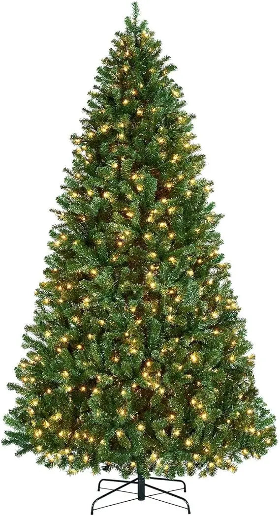 Green 12ft Lamp Post Christmas Tree with 1500 lights, festive holiday decoration for indoor or outdoor use