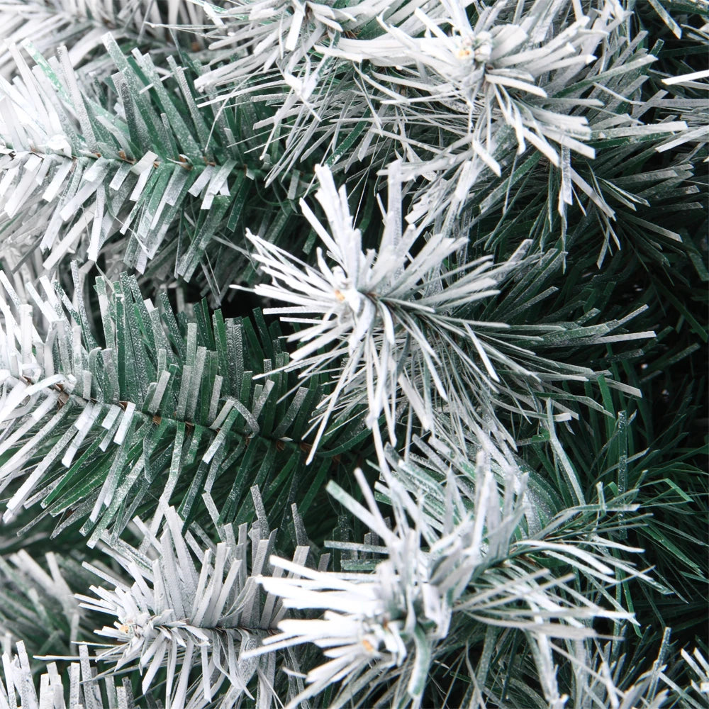 7ft white PVC Christmas tree spray decoration by Lamp Post, ideal for holiday decor and festive Christmas displays.