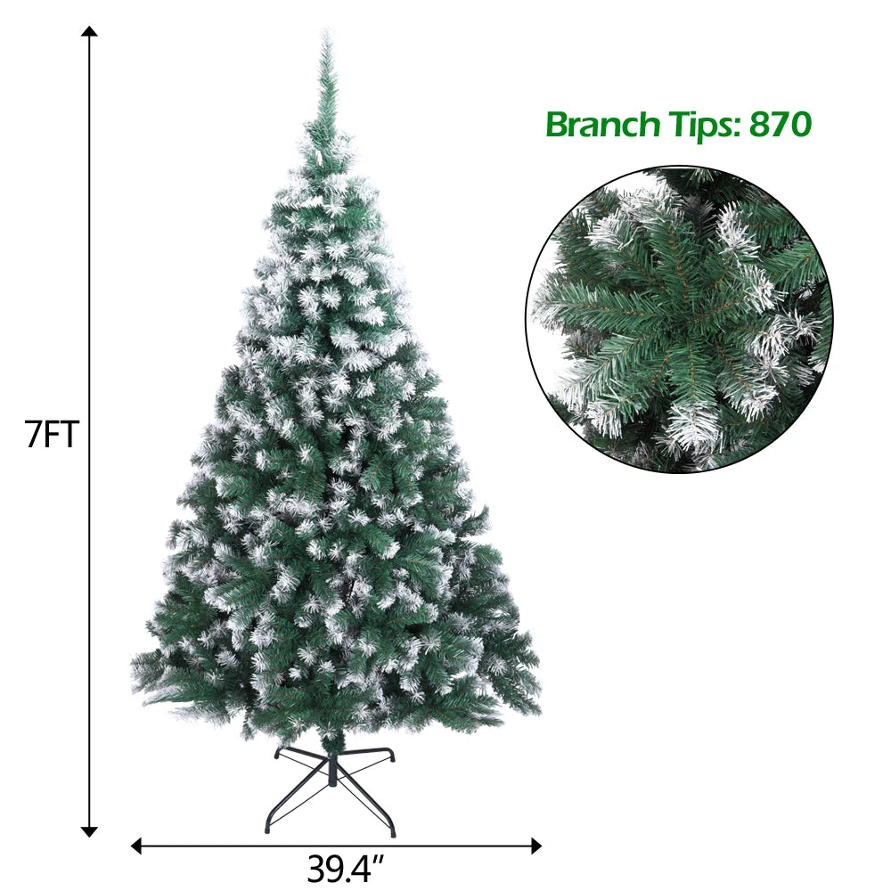 7-foot white PVC Christmas tree spray by Lamp Post, ideal for holiday decorations and Christmas tree embellishments