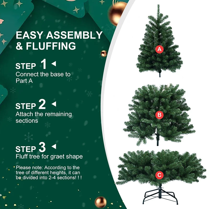 Green 6ft steel wire memory Christmas tree decoration by Lamp Post with flexible branches for holiday parties and festive decor.