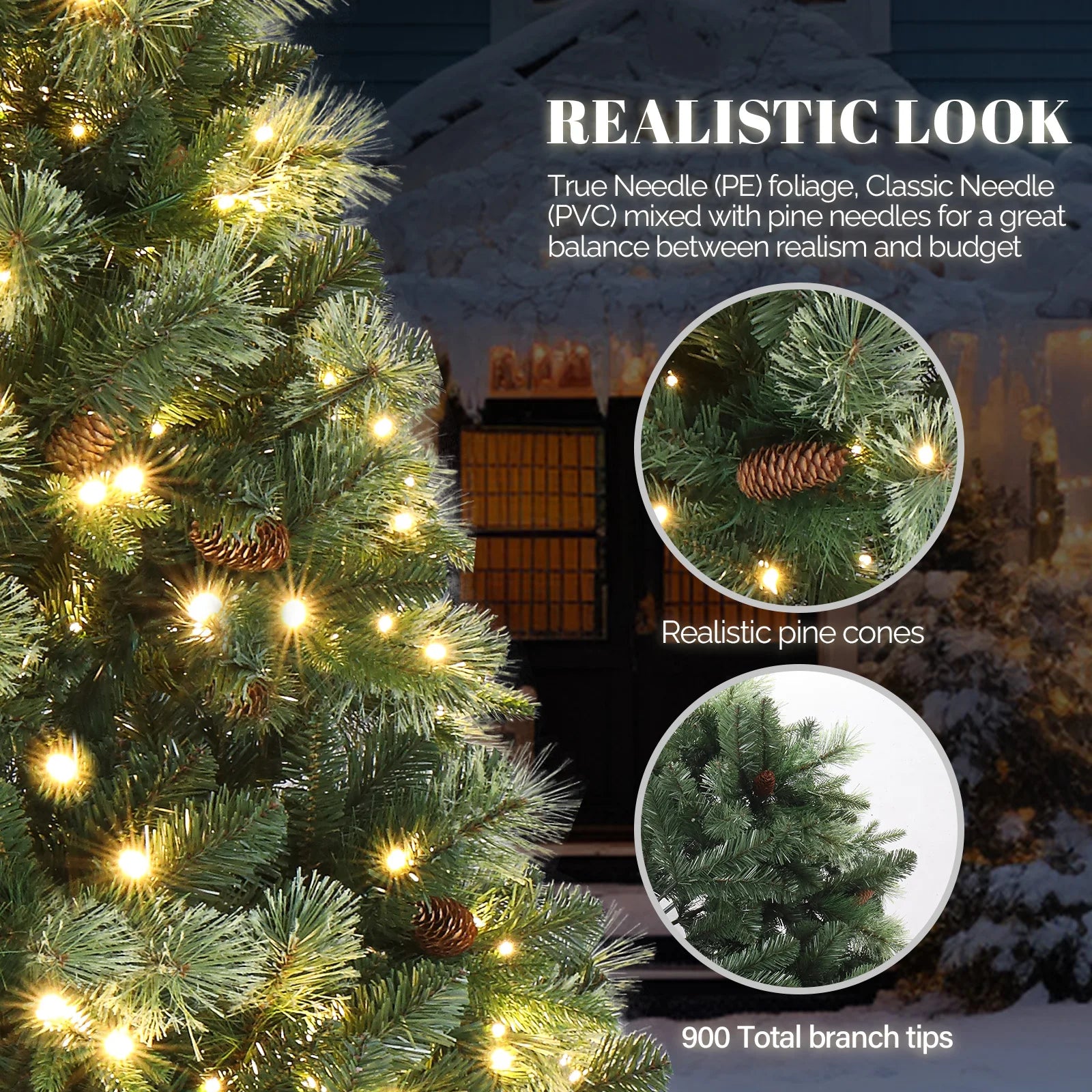 Green 6ft artificial Christmas tree with lights, decorative Christmas tree from Lamp Post, perfect for holiday decorating.