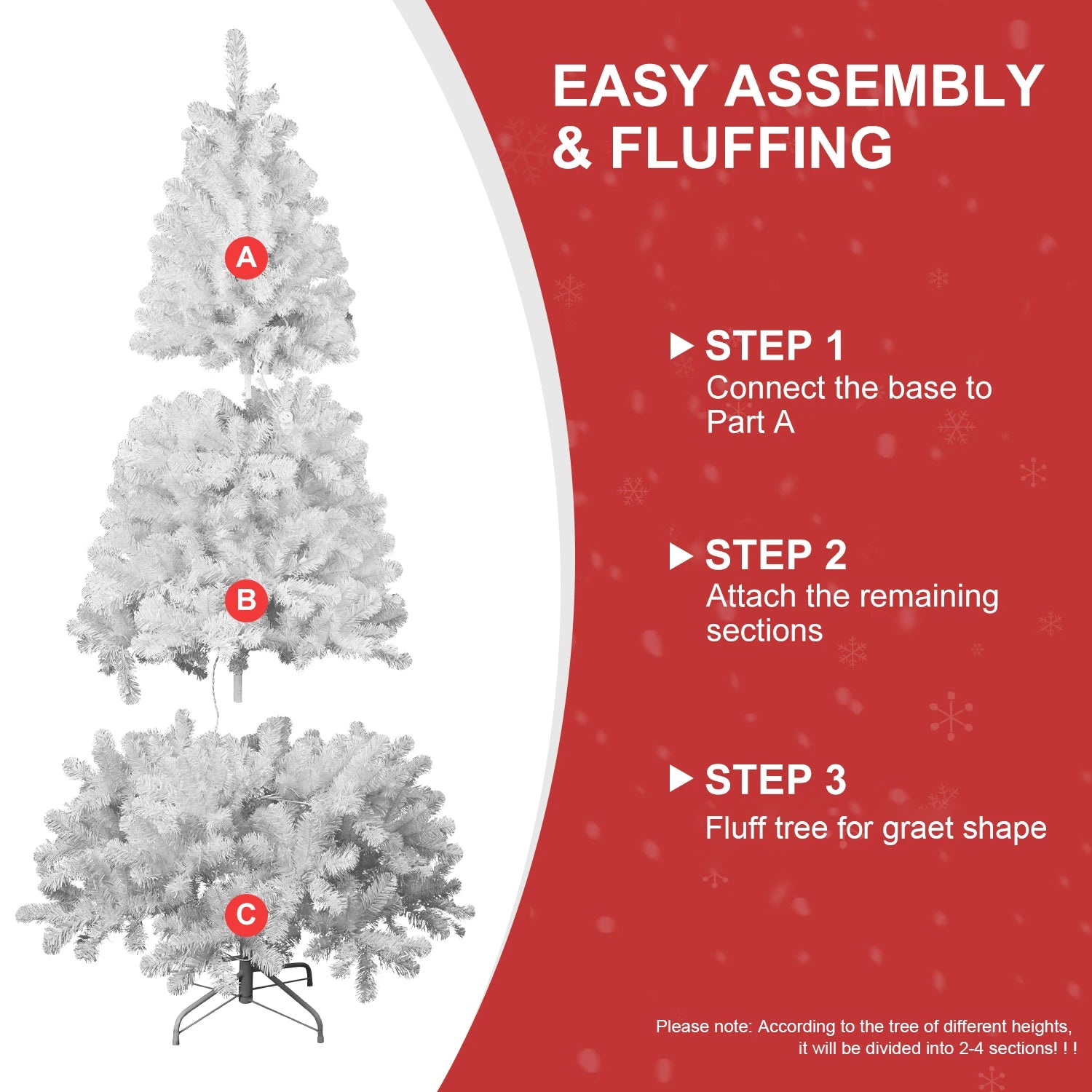 Artificial Christmas tree with sturdy stand, Lamp Post brand, available in 4 to 9 feet, perfect for holiday decoration.