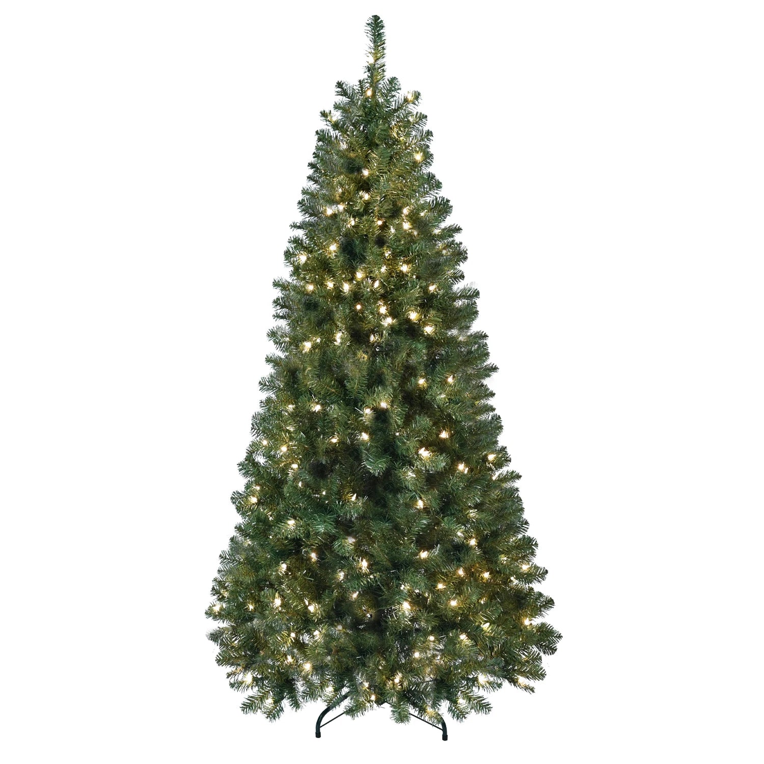 Artificial Christmas Tree with sturdy stand by Lamp Post, 4 to 9 feet, decorated for holiday festive cheer.