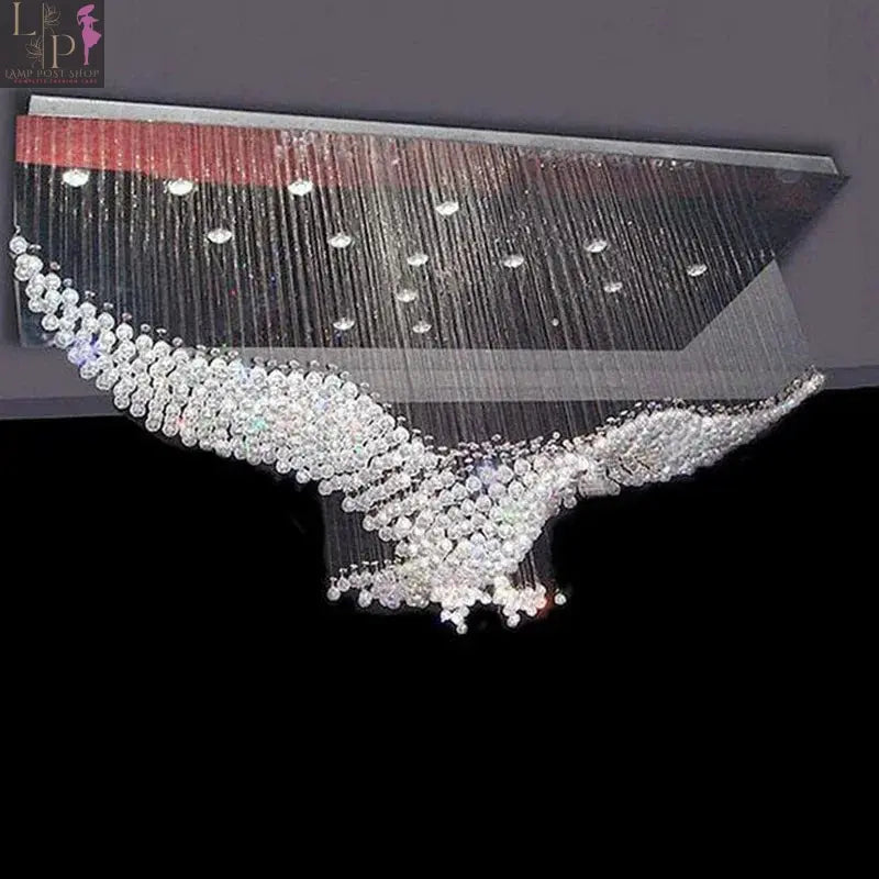 Modern luxury LED crystal chandelier by Lamp Post with chrome finish, measuring 100x55x80cm, featuring elegant design and cold white lighting.