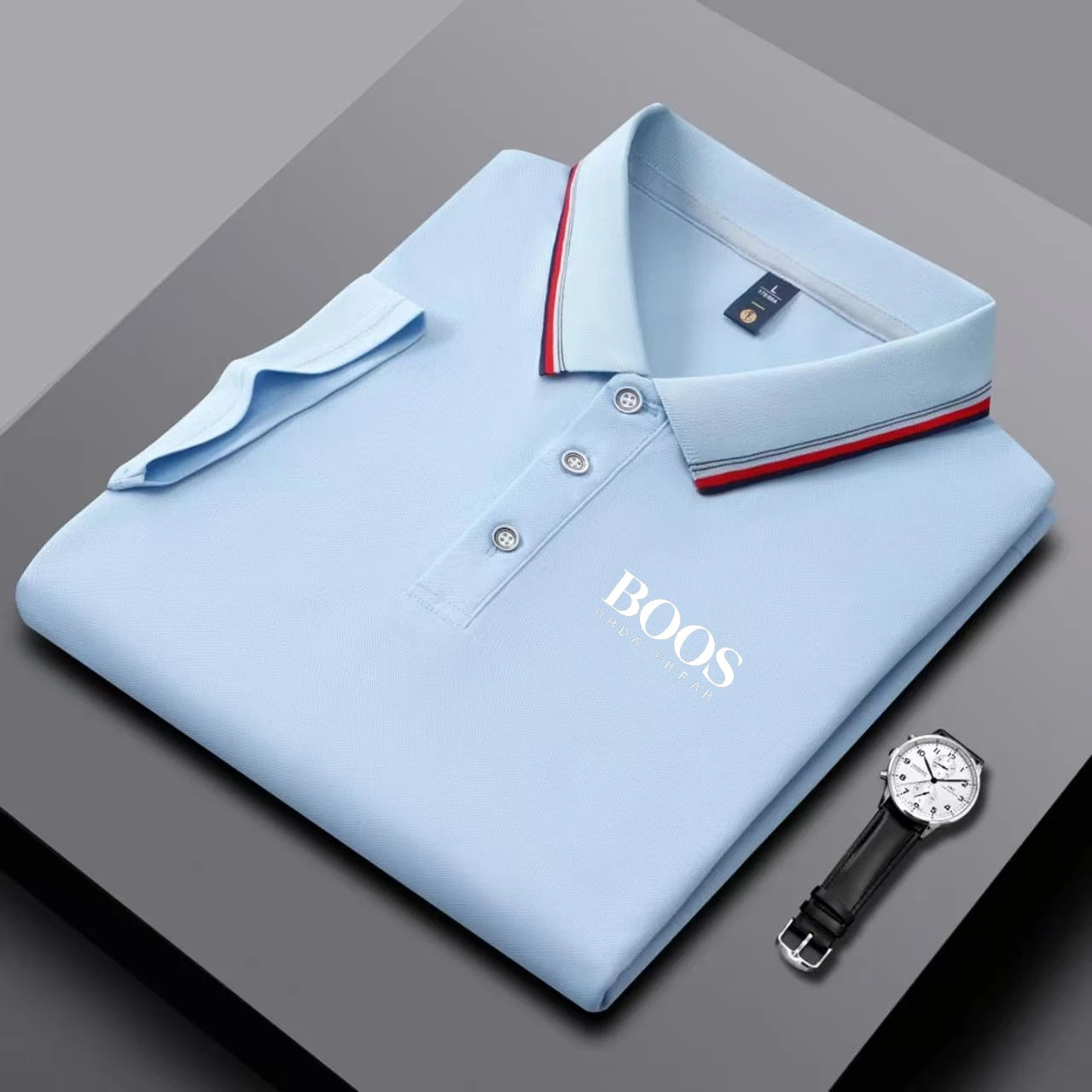 Men's short-sleeved polo shirt by Lamp Post, casual golf top in stylish design, perfect for summer wear.