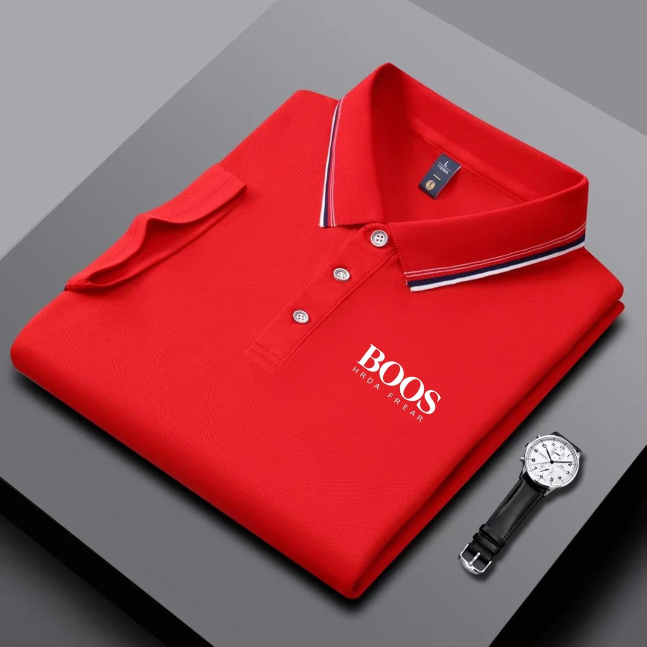 Men's short-sleeved polo shirt by Lamp Post, casual golf top with a modern fashion design, perfect for summer wear.