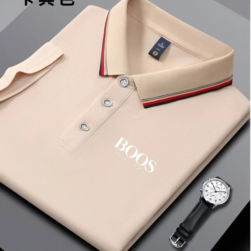 Lamp Post men's short-sleeved polo shirt in casual fashion design, suitable for golf and summer wear, in a stylish and comfortable fit.
