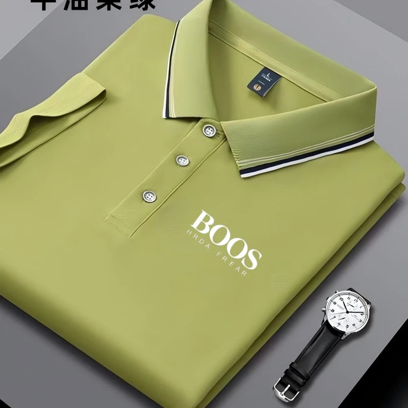Men's short-sleeved polo shirt by Lamp Post, casual fashion golf top, lightweight summer men's clothing, stylish design.