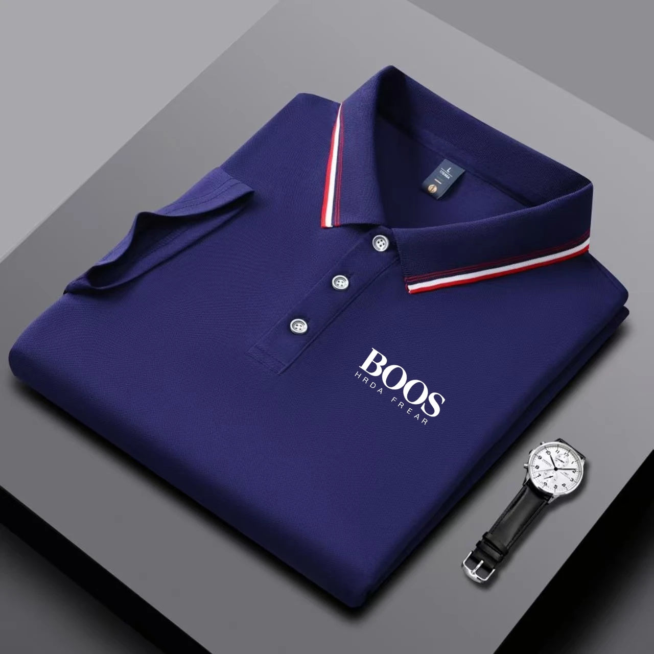 Men's short-sleeved Polo shirt by Lamp Post, casual golf top in lightweight fabric with fashionable design for summer wear.