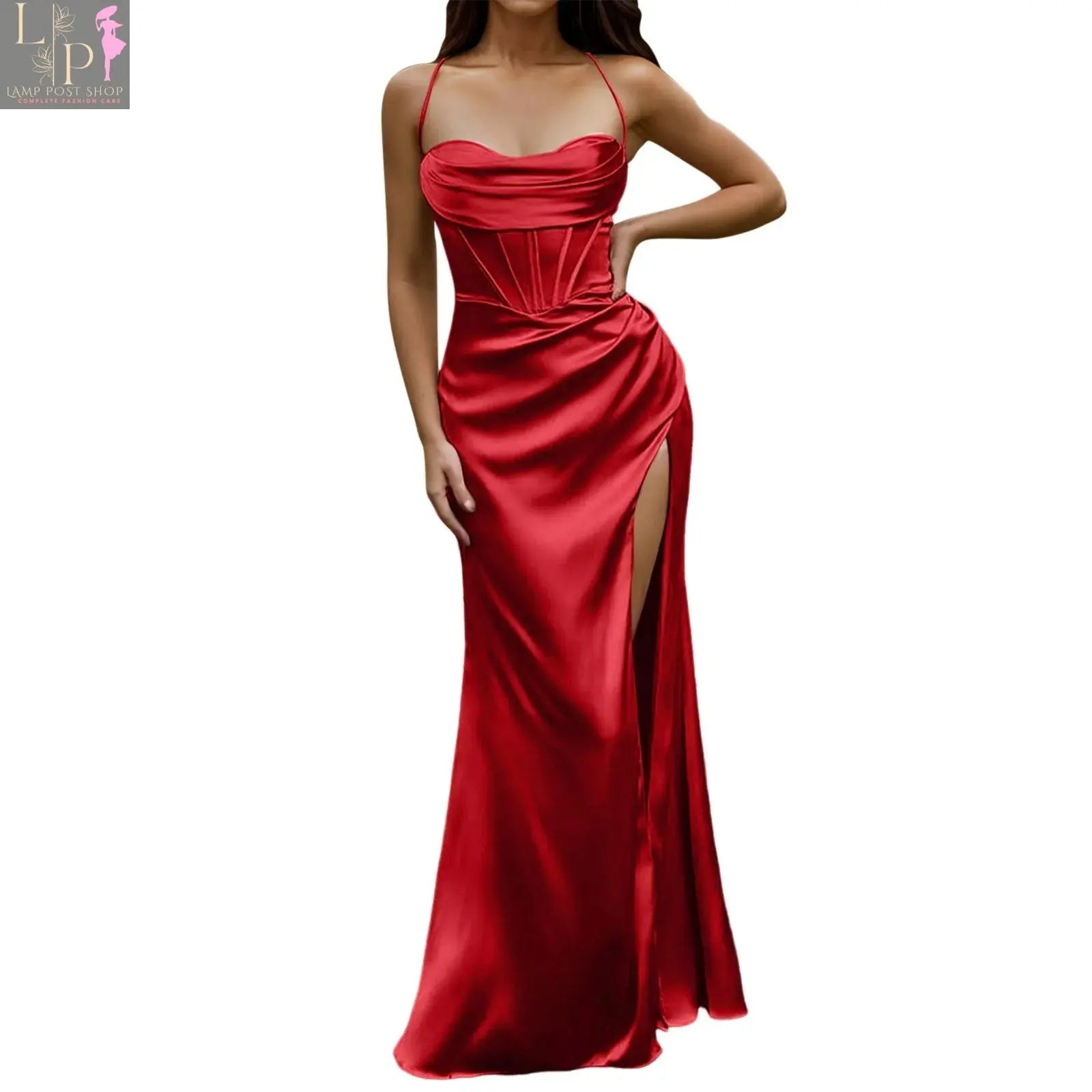 Beige women’s evening dress by Lamp Post featuring a fishbone design, push-up style, bodycon fit, ideal for parties and elegant occasions.