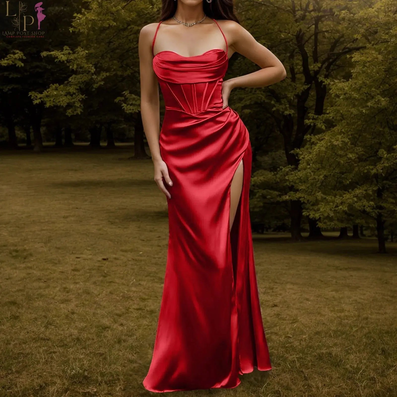 Beige women's evening dress by Lamp Post featuring fishbone design, push-up style, bodycon fit, long elegant party dress.