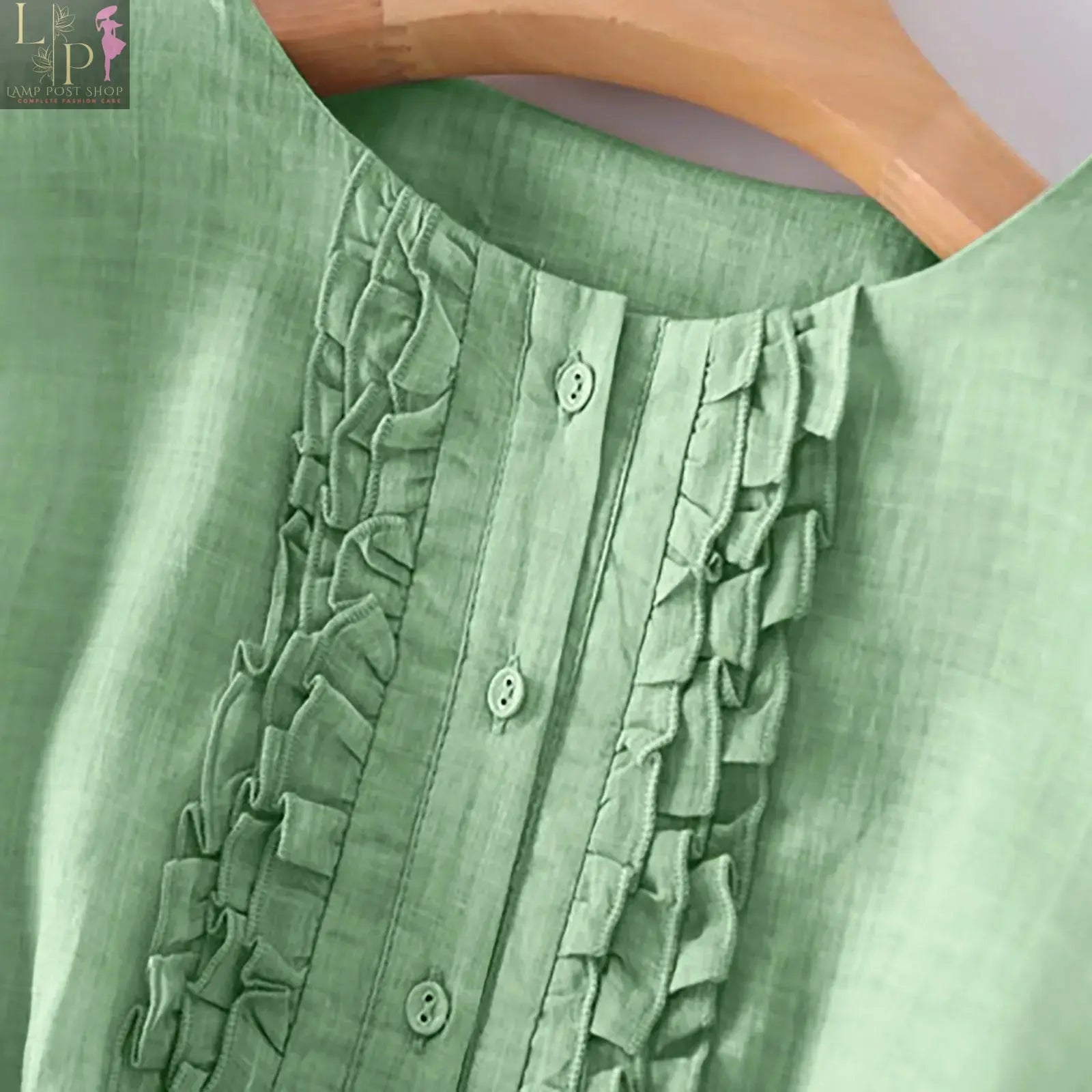 Pink summer dress for women by Lamp Post, casual loose cotton linen shirt dress with short sleeves and vintage style.