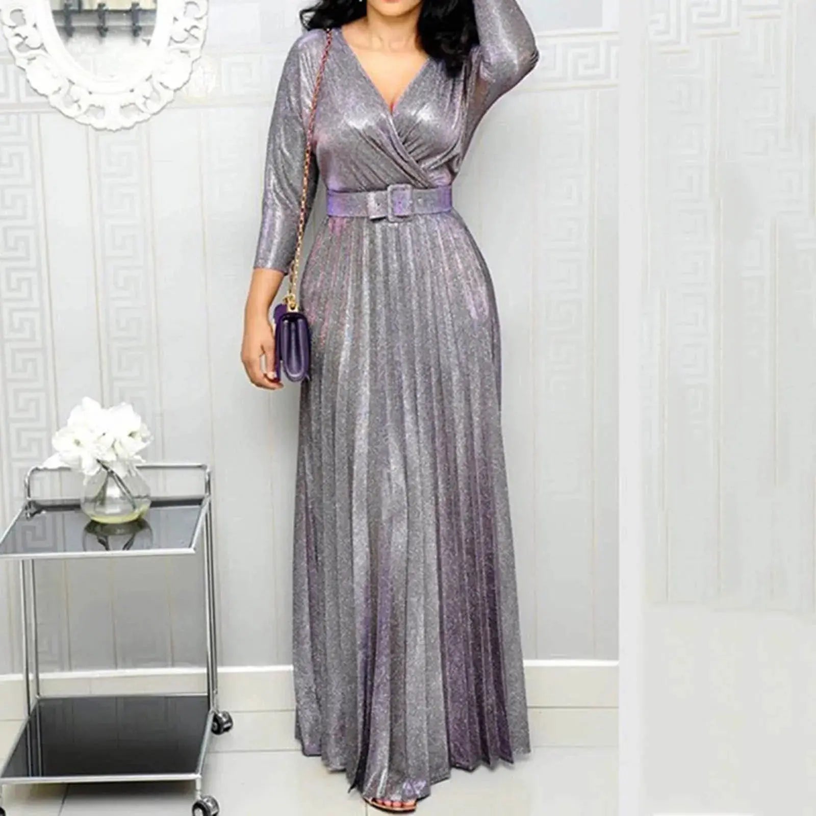 Elegant black party dress by Lamp Post, stylish evening gown with a sleek design, suitable for formal events and parties.