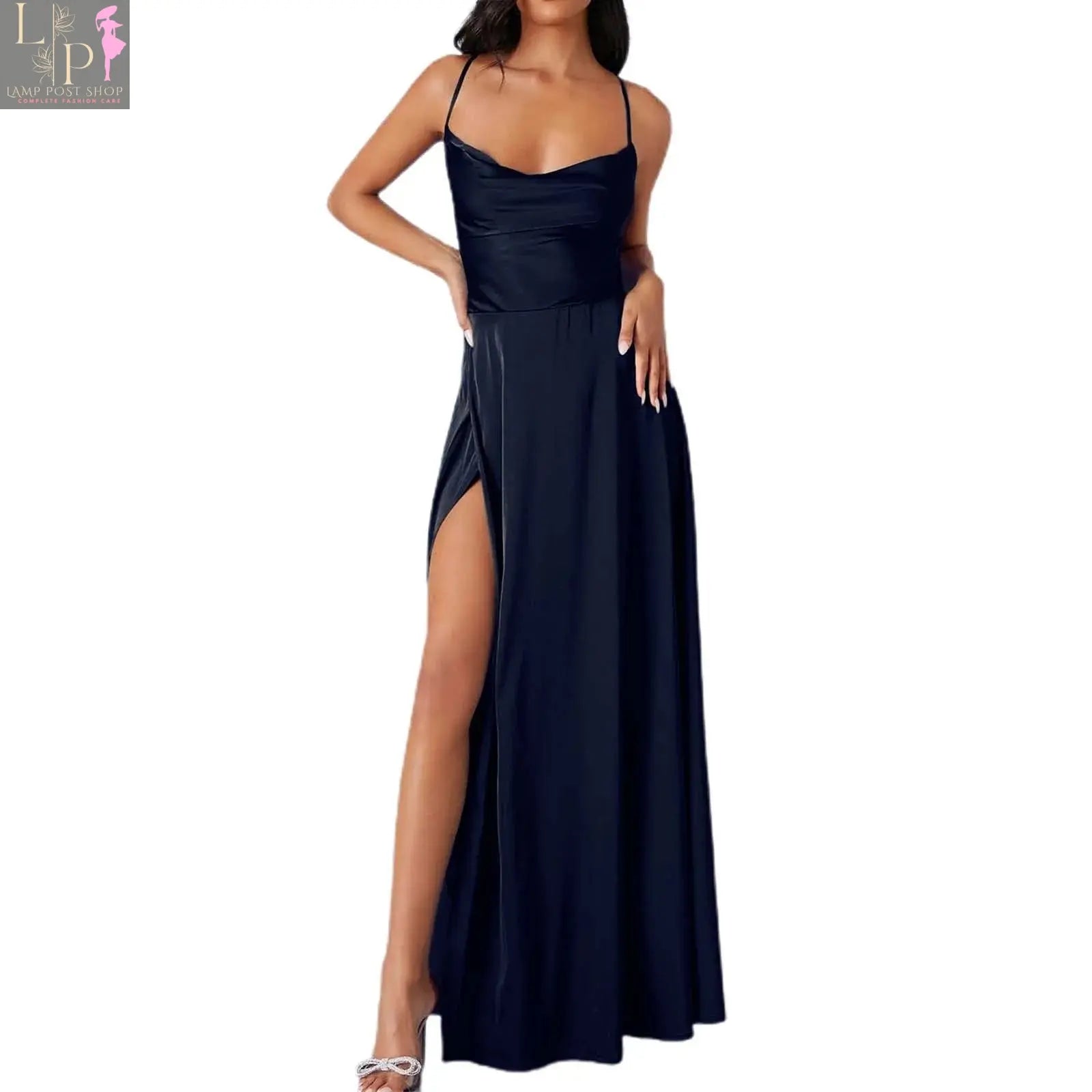 White women's summer sleeveless dress by Lamp Post featuring pleated design, backless style, and lace-up detail.
