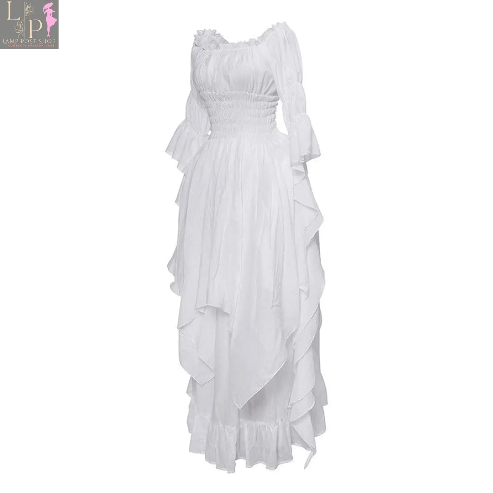 Black Gothic Victorian dress by Lamp Post, ruffle Renaissance gown with elegant Gothic style, plus size 5XL cosplay and Halloween costume.