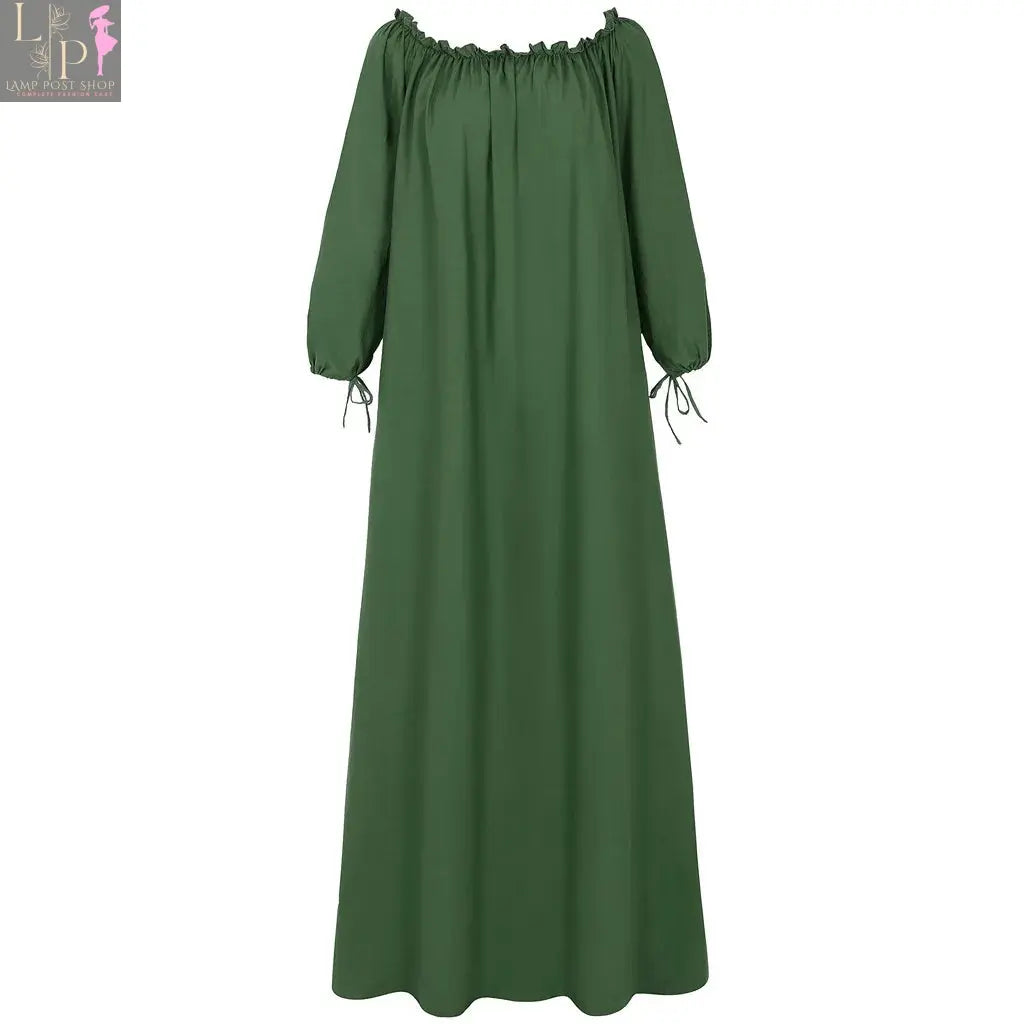 Yellow plus size boho maxi sundress by Lamp Post featuring off-shoulder, vintage, loose fit for casual, bridesmaid, or cocktail occasions.