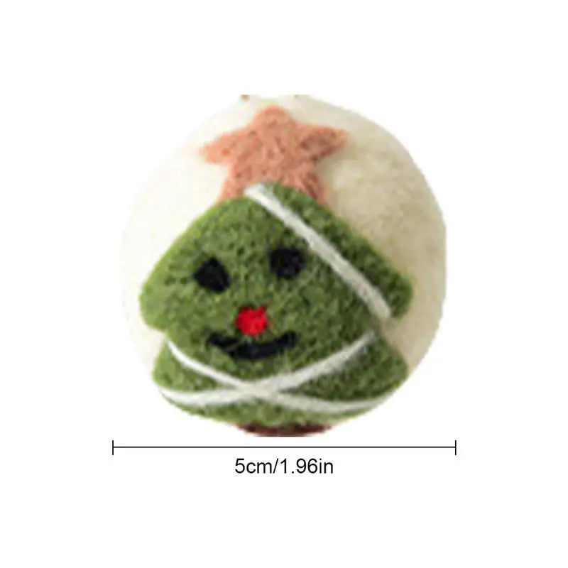 Set of four Lamp Post felt Christmas snowflake balls, 4cm, for holiday tree decorations and festive home decor.