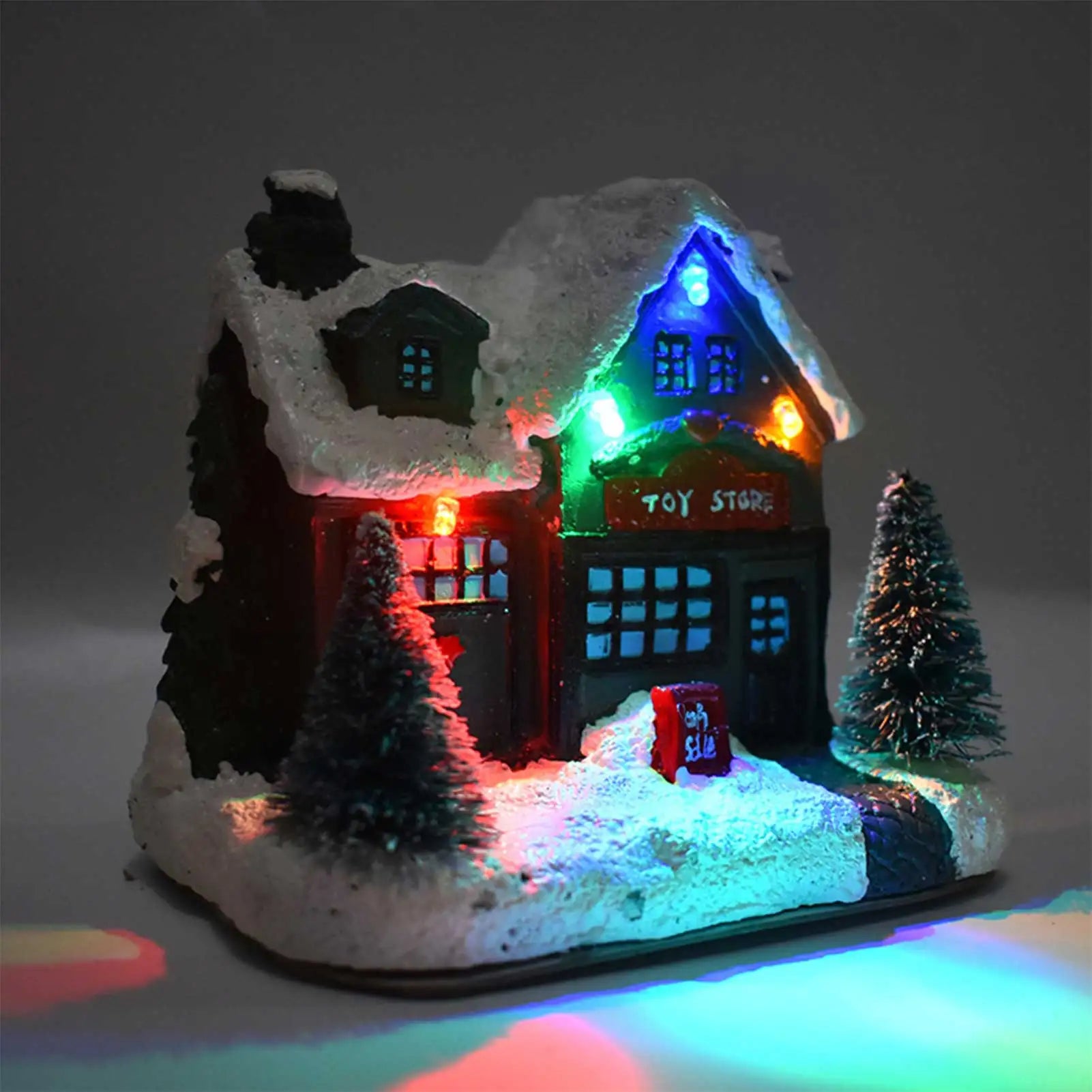Lamp Post Christmas decoration featuring LED lights and a snow house for festive holiday decor.