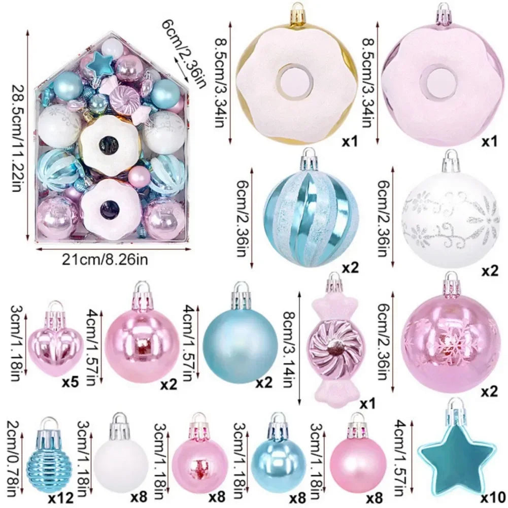 Lamp Post Christmas tree hanging pendant ornaments, festive decorations with colorful designs for holiday decorating.