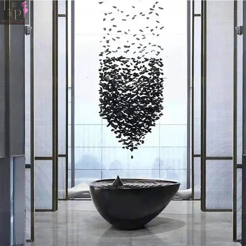 Large crystal LED chandelier by Lamp Post featuring gradient stone design, cold white crystal, perfect for luxury staircase ceiling lighting
