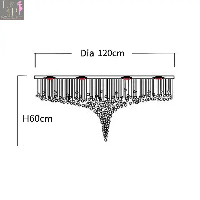Large crystal LED chandelier by Lamp Post, featuring a gradient stone design, perfect for staircase or luxury ceiling lighting.