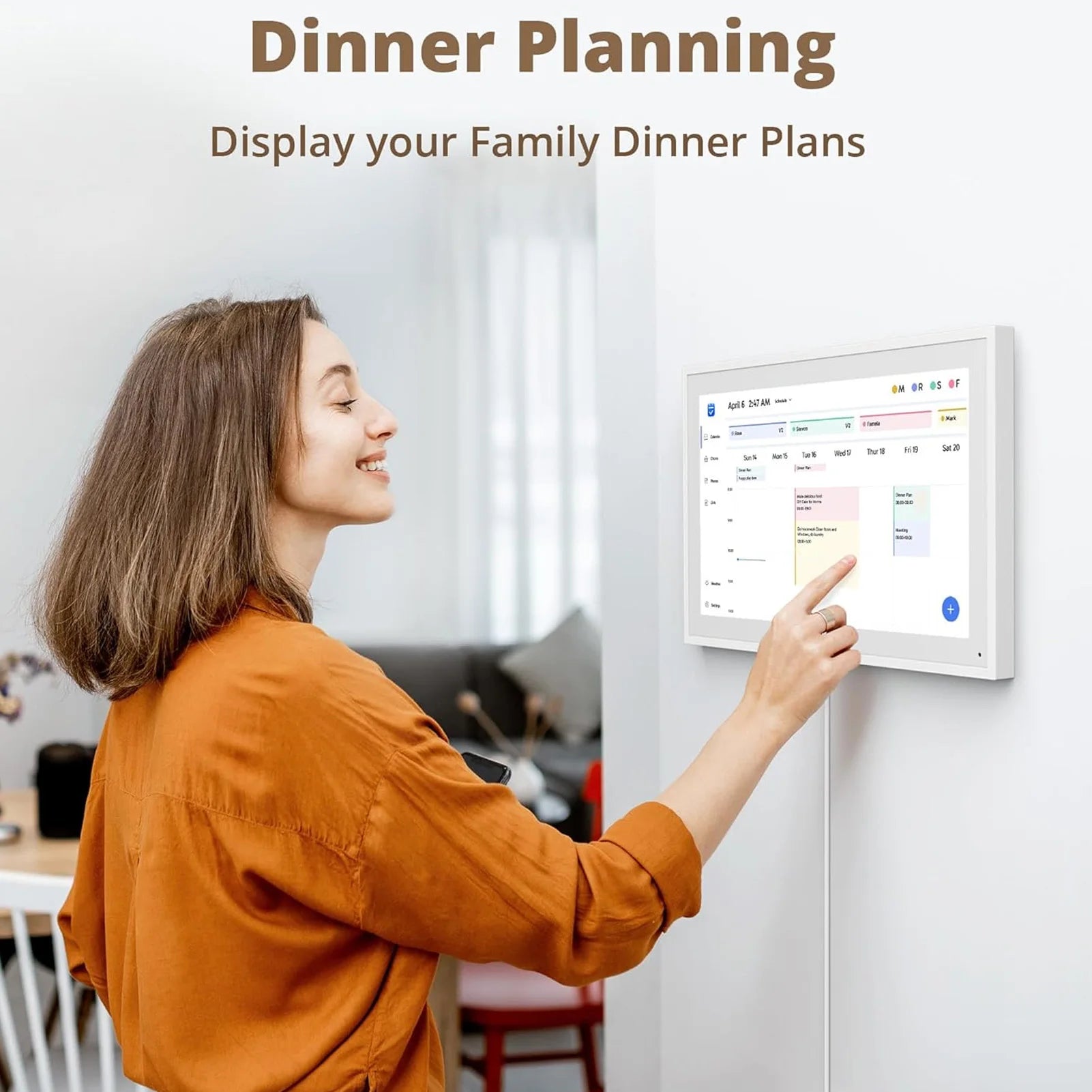 Lamp Post 15.6-inch 1080P FHD digital touchscreen smart calendar with interactive chore chart, wall or desk mount family planner