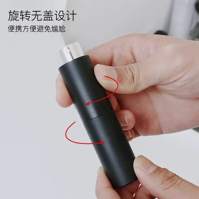 Refillable portable mini perfume glass bottle for women by Lamp Post, compact and stylish for on-the-go fragrance.