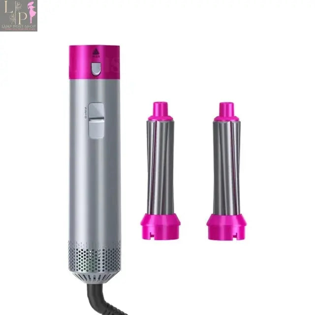 Lamp Post 5-in-1 Electric Hair Dryer Brush with hot air and UK plug, showcasing its multifunctional hair styling tool.