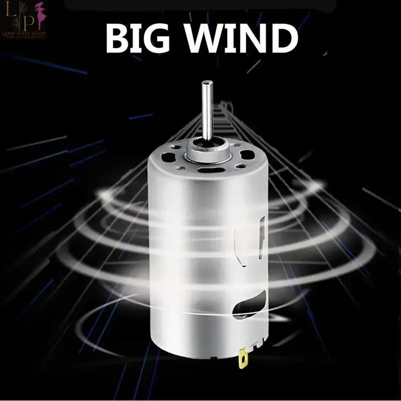 Lamp Post black 2200W ionic hair dryer with cold and hot air modes, diffuser attachment, and ergonomic design.