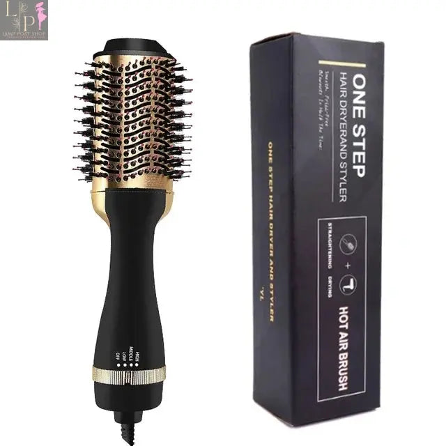 Lamp Post 4-in-1 professional hair dryer in rose red with straight and curly styling options, EU plug, versatile hair drying tool.
