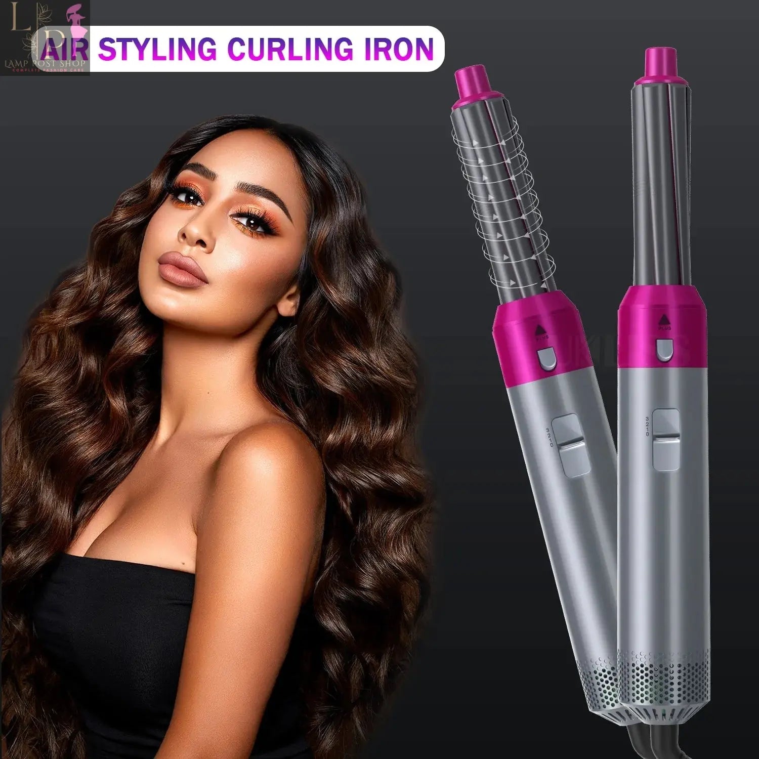 Lamp Post multi-functional hair dryer comb with UK plug, combining drying and styling features in a sleek, versatile design.