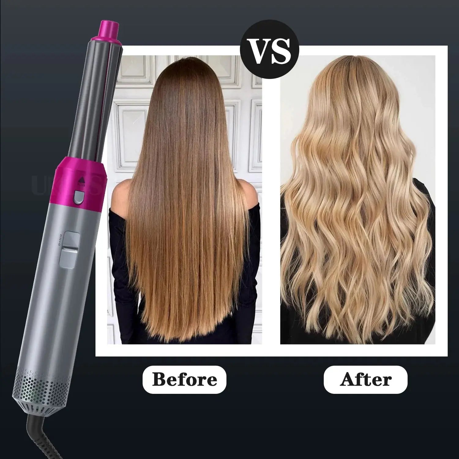 Lamp Post 2-in-1 multifunctional hair dryer and comb, compact hair dryer with built-in comb for quick styling, UK plug.