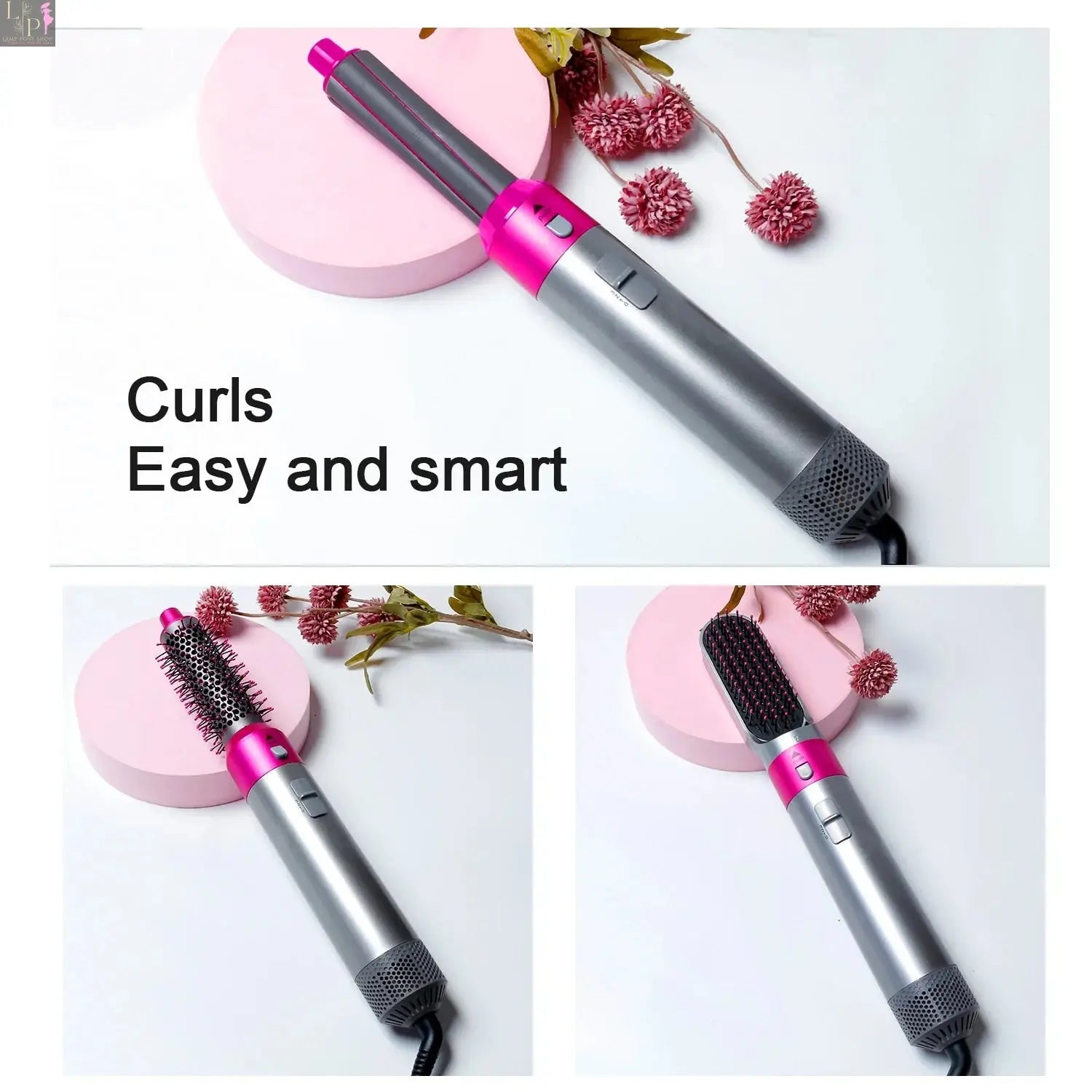 Lamp Post 2-in-1 hair dryer and comb, multi-functional hair dryer with UK plug, designed for styling and drying hair efficiently.