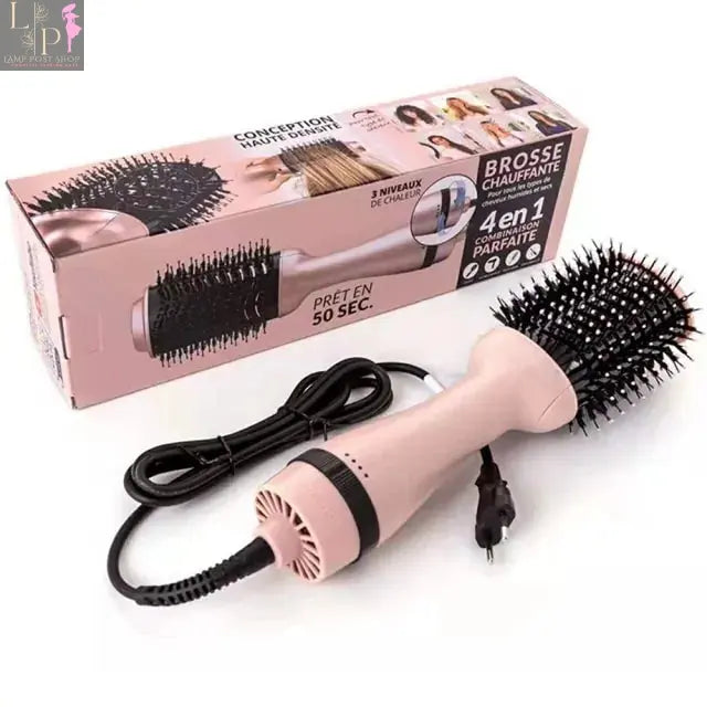 Lamp Post 2-in-1 multi-functional hair dryer comb with UK plug, featuring a stylish design for drying and styling hair.