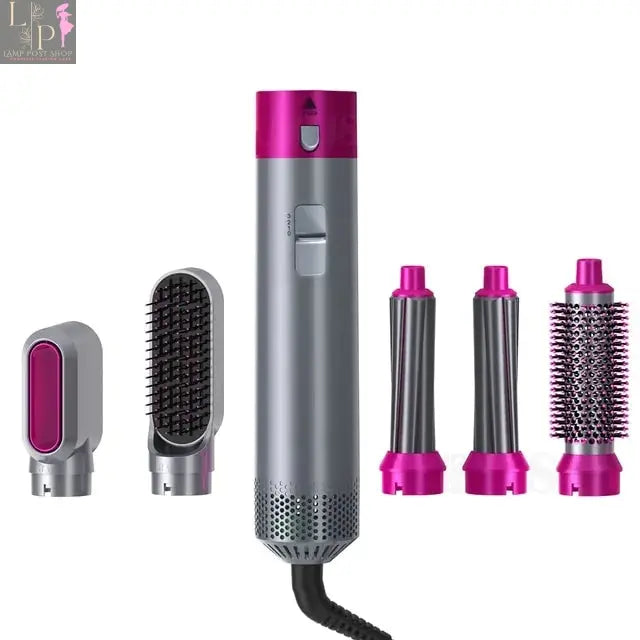 Lamp Post 2-in-1 multi-functional hair dryer comb with UK plug, featuring a sleek design for drying and styling hair.