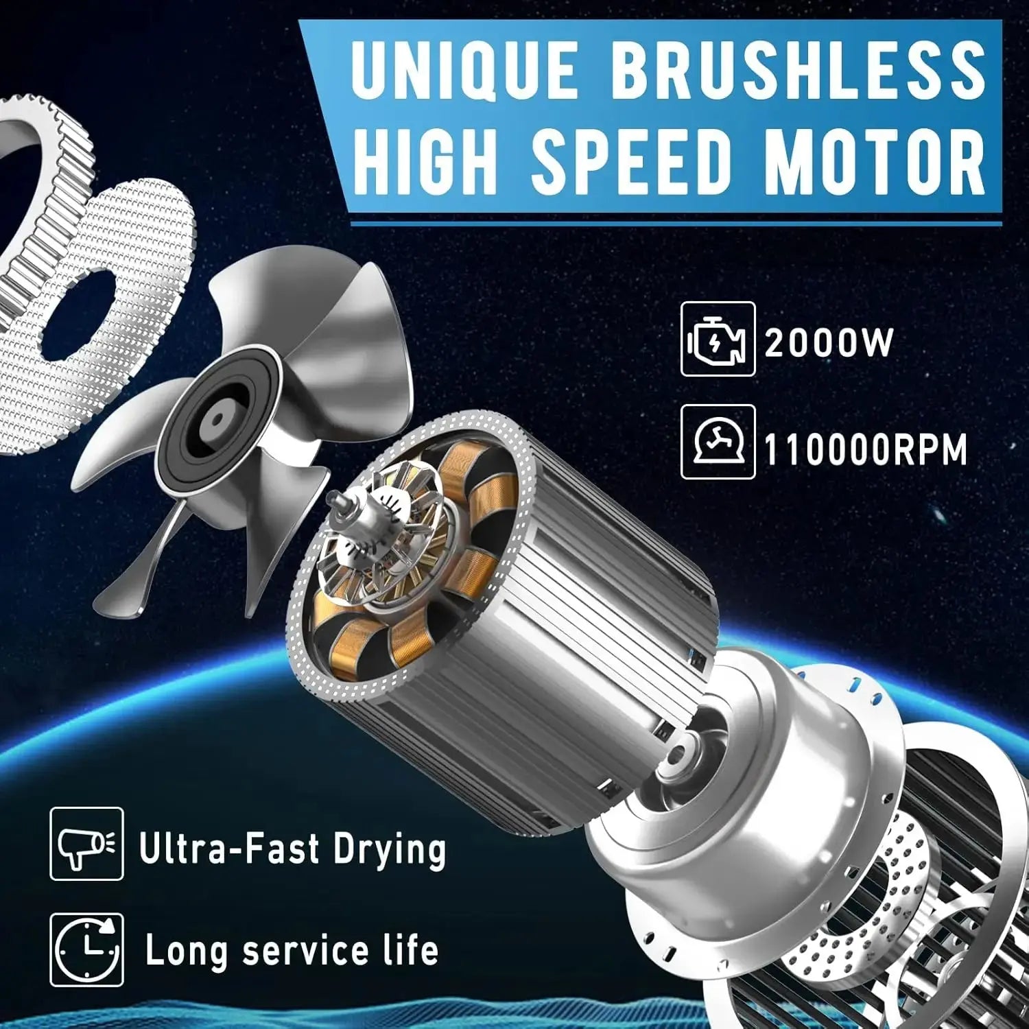 Lamp Post professional ionic hair dryer with diffuser, high-speed blow dryer for smooth, shiny hair styling.