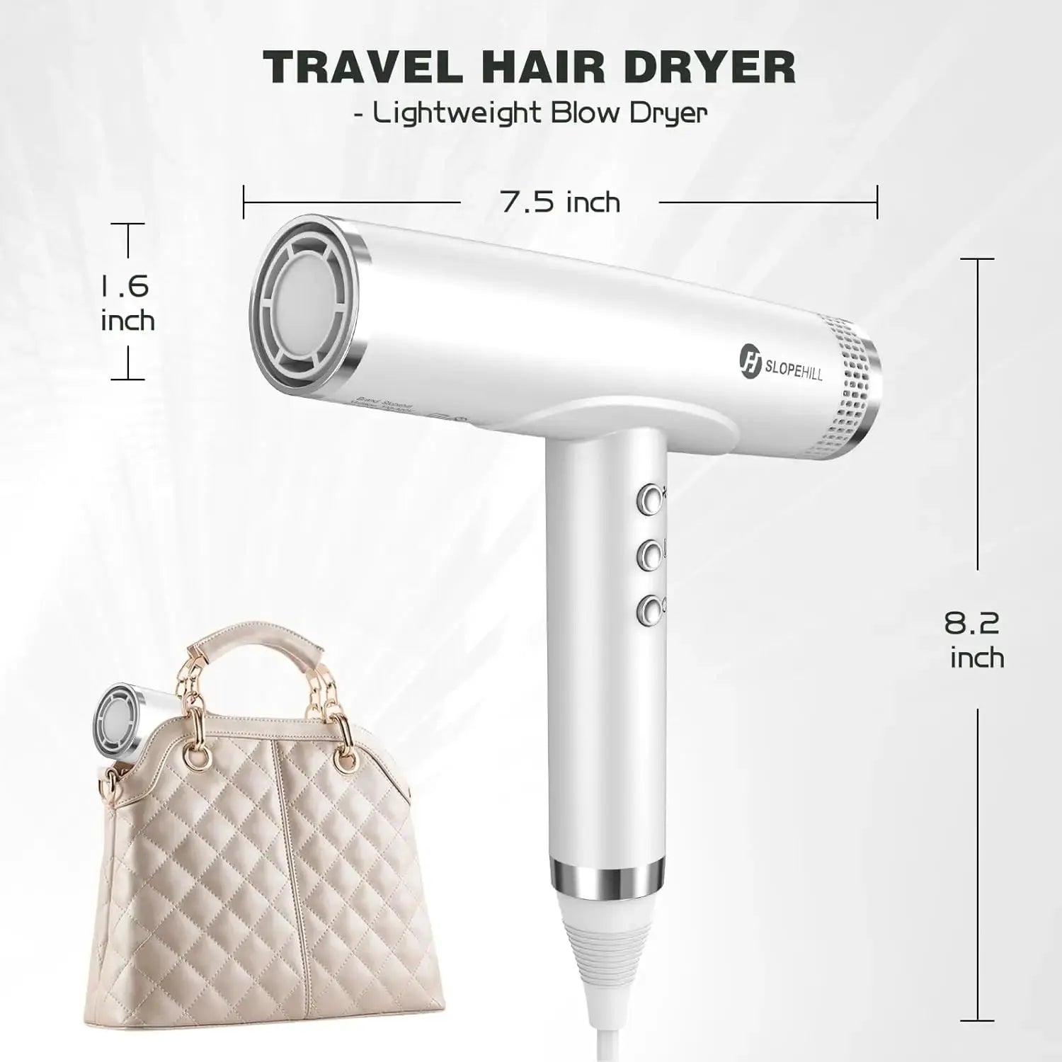 Lamp Post professional ionic hair dryer with diffuser, high-speed blow dryer for smooth, shiny hair.