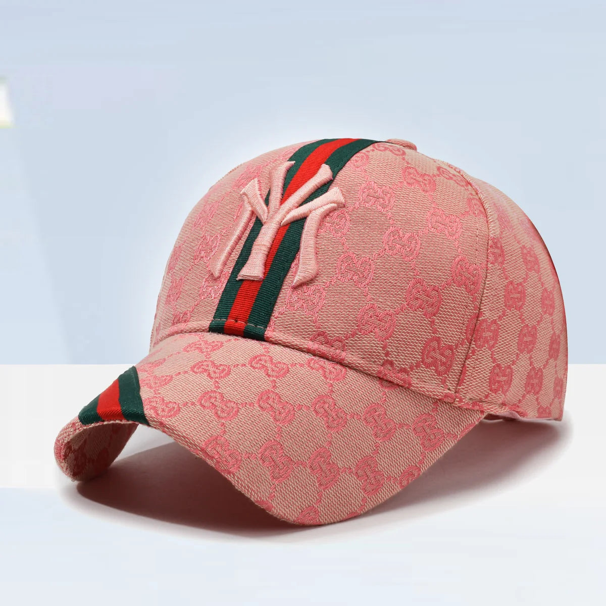 Unisex khaki and white Letter Embroidery hip-hop hat by Lamp Post, adjustable outdoor baseball cap with sunscreen brim.