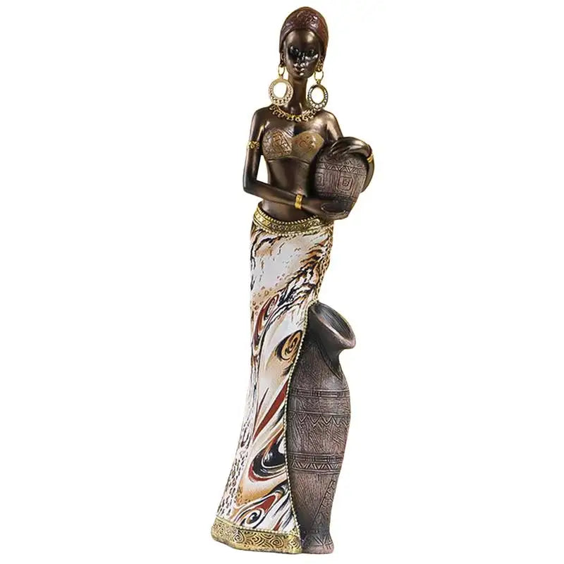 Elegant African sculpture for home decor, featuring detailed African art statue with sophisticated and chic design by Lamp Post.
