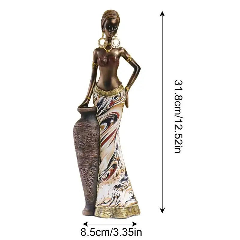 Elegant African statue sculpture for home decor, featuring sophisticated African art by Lamp Post.
